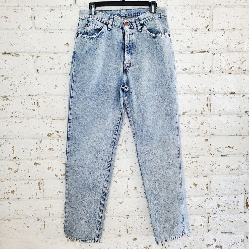 VTG 1980's Brittania Acid Wash WOMENS High Rise Blue Jeans Grunge MOM JEANS SZ30 - Picture 1 of 12